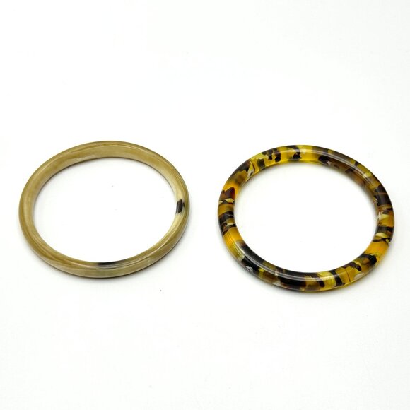 Tortie Twins — Vintage '60s-'70s Acrylic Bangle Pairing — Sizes 8 and 8 1/4 —EUC - Picture 8 of 9